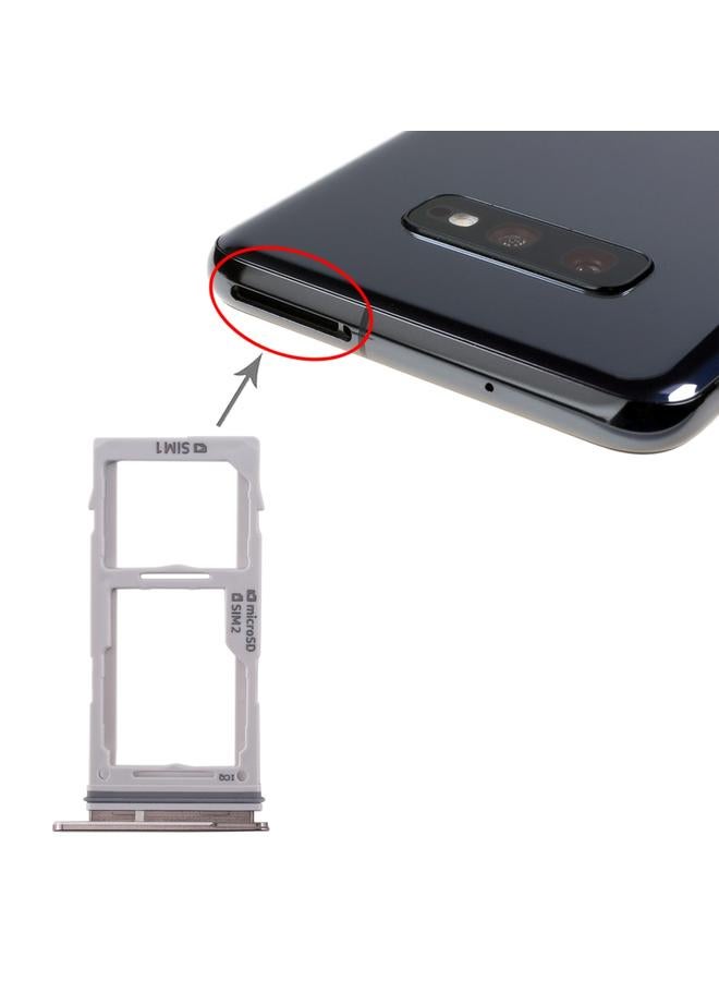 For Galaxy S10+ / S10 / S10e SIM Card Tray + SIM Card Tray / Micro SD Card Tray (Black) - Image 1